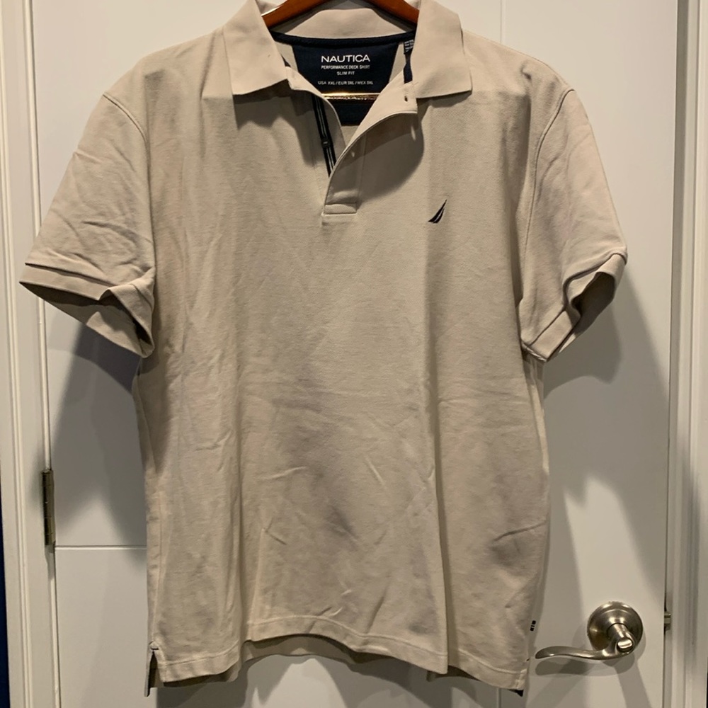 Nautica Performance Deck Shirt Beige XXL